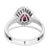 RHAPSODY 950 Platinum AAAA Ouro Fino Rubellite and E-F SI Diamond Halo Ring (Size 7.0) 5.85 Grams 1.20 ctw image number 4
