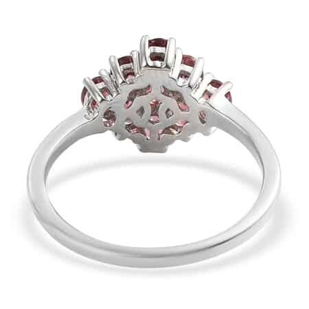 Ouro Fino Rubellite Cluster Ring in Platinum Over Sterling Silver (Size 9.0) 1.50 ctw image number 4