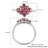 Ouro Fino Rubellite Cluster Ring in Platinum Over Sterling Silver (Size 9.0) 1.50 ctw image number 5