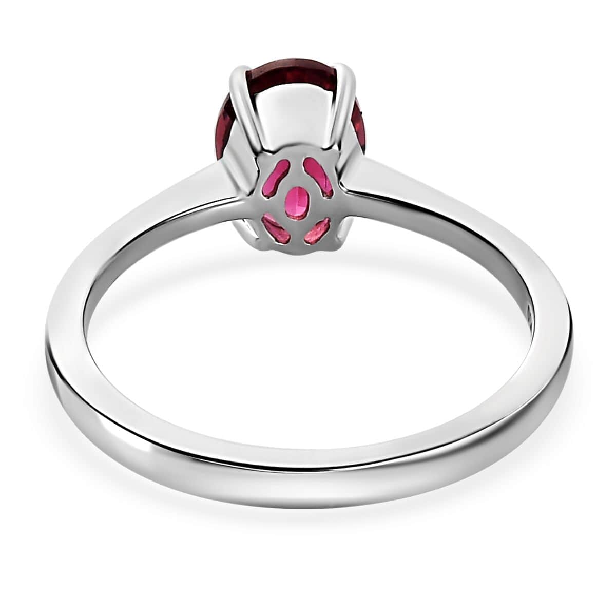 Rhapsody AAAA Ouro Fino Rubellite Ring, Rubellite Solitaire Ring, 950 Platinum Ring, Wedding Ring 1.35 ctw (Size 10) image number 4