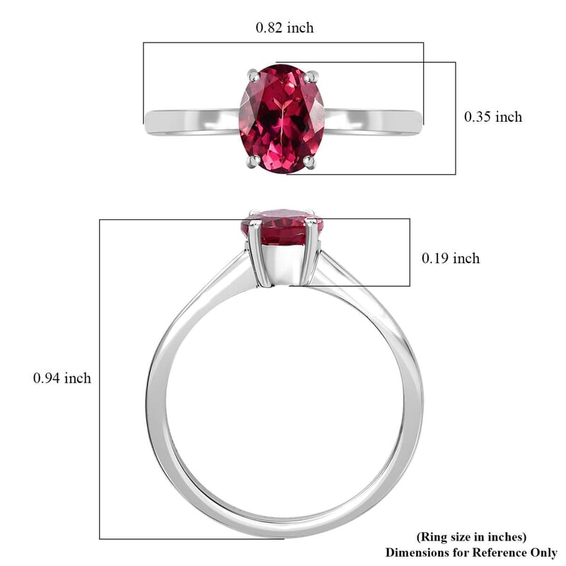 Rhapsody AAAA Ouro Fino Rubellite Ring, Rubellite Solitaire Ring, 950 Platinum Ring, Wedding Ring 1.35 ctw (Size 10)