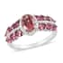 Premium Ouro Fino Rubellite and White Zircon Ring in Platinum Over Sterling Silver (Size 8.0) 2.00 ctw image number 0
