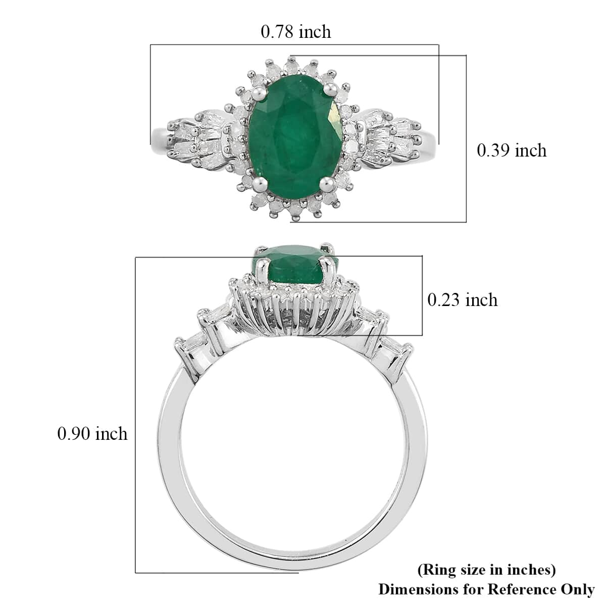 AAA Kagem Zambian Emerald and Diamond Ballerina Halo Ring in Vermeil Yellow Gold Over Sterling Silver (Size 10.0) 1.40 ctw image number 5