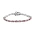 Ouro Fino Rubellite and Natural White Zircon Tennis Bracelet in Platinum Over Sterling Silver (6.50 In) 7.75 Grams 5.65 ctw image number 0