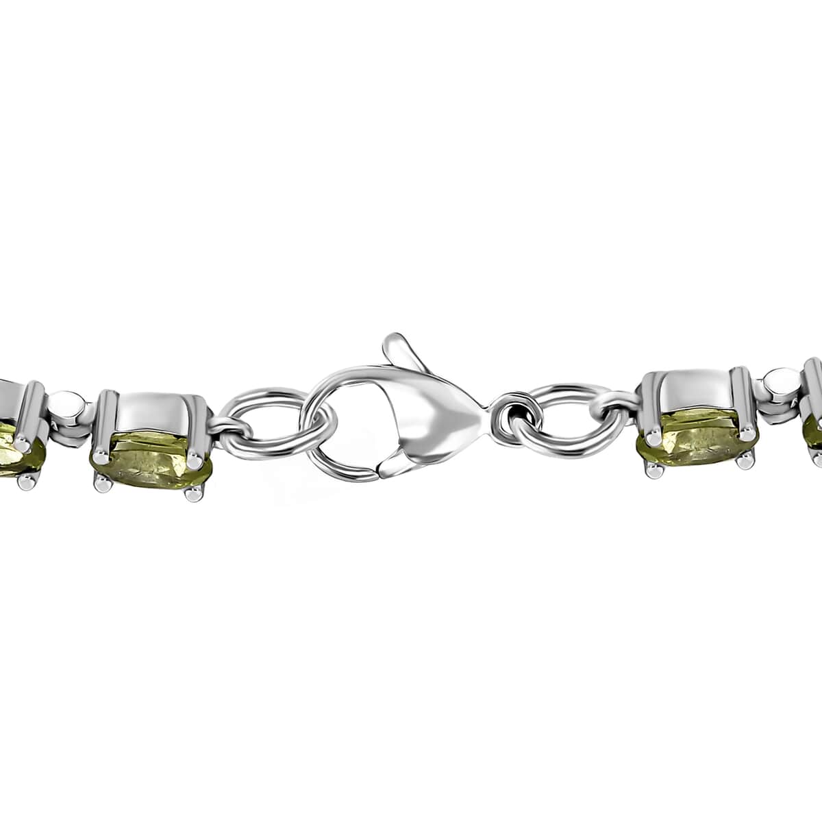 Peridot Tennis Bracelet , Peridot Bracelet , Line Bracelet , Stainless Steel Bracelet (7.25 In) 11.35 ctw image number 3
