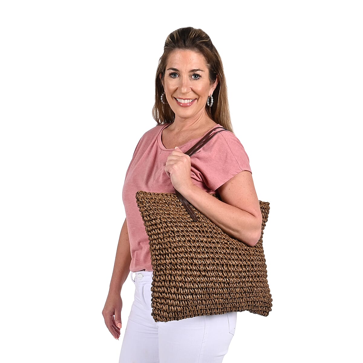 Urban Lux by TruCulture- Sam NC Cocoa Straw Tote image number 1