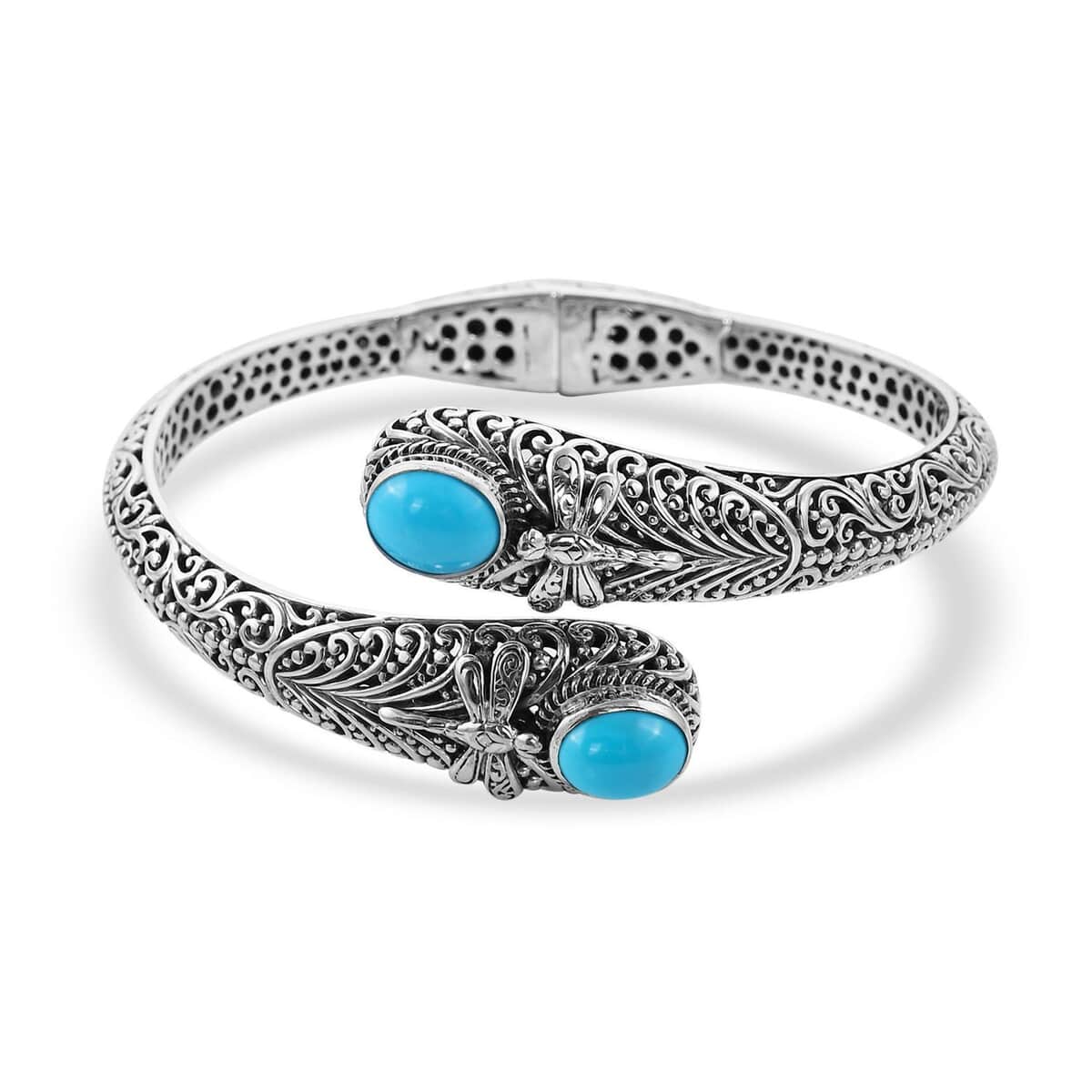 Bali Legacy Sleeping Beauty Turquoise Cuff Bracelet in Sterling Silver (7.50 In) 4.25 ctw image number 0