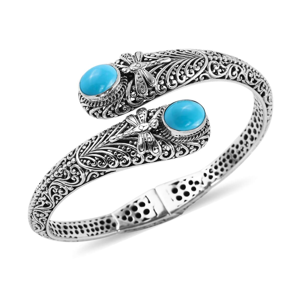 Bali Legacy Sleeping Beauty Turquoise Cuff Bracelet in Sterling Silver (7.50 In) 4.25 ctw image number 3