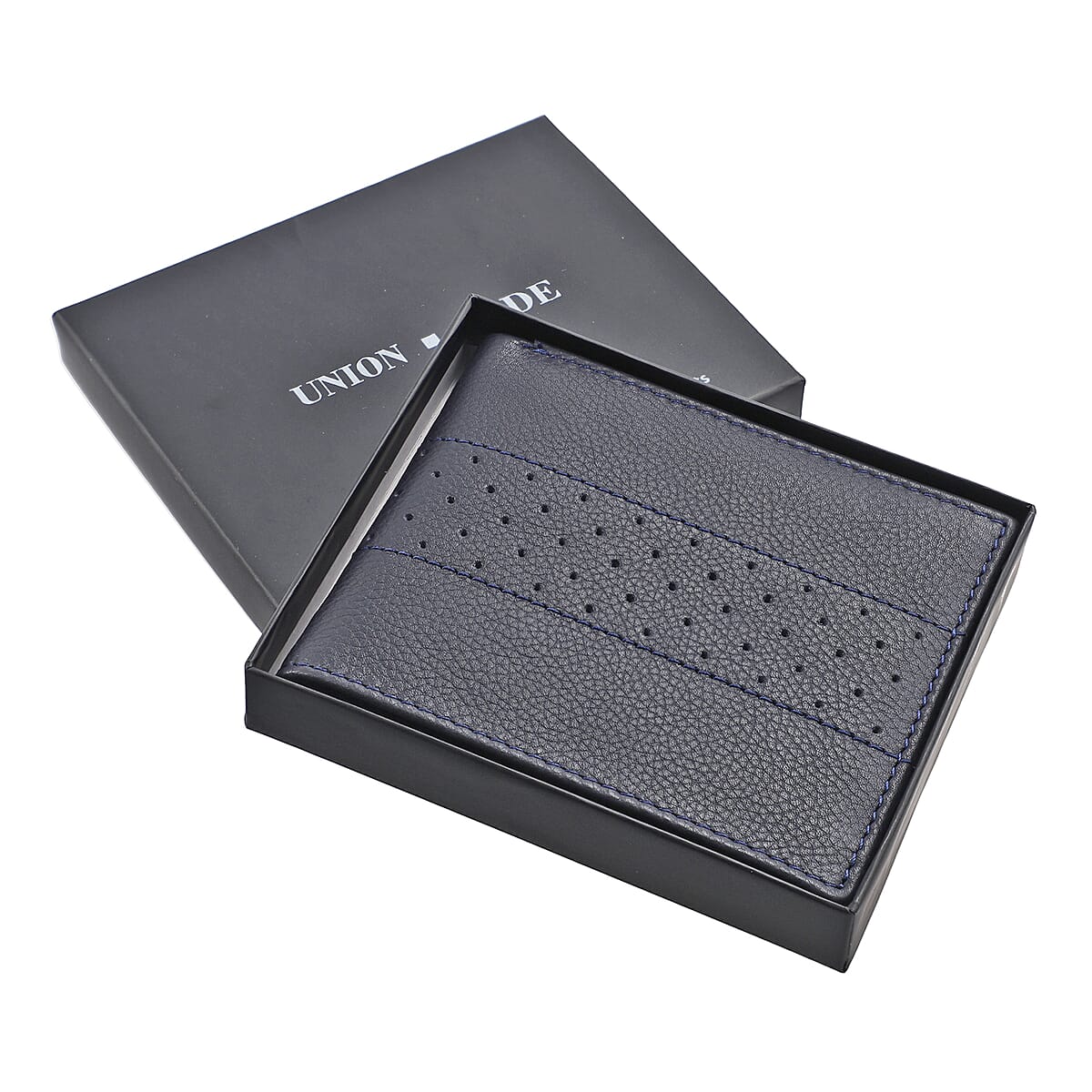 Union Code Navy Genuine Leather Bi Fold Men's RFID Wallet image number 5