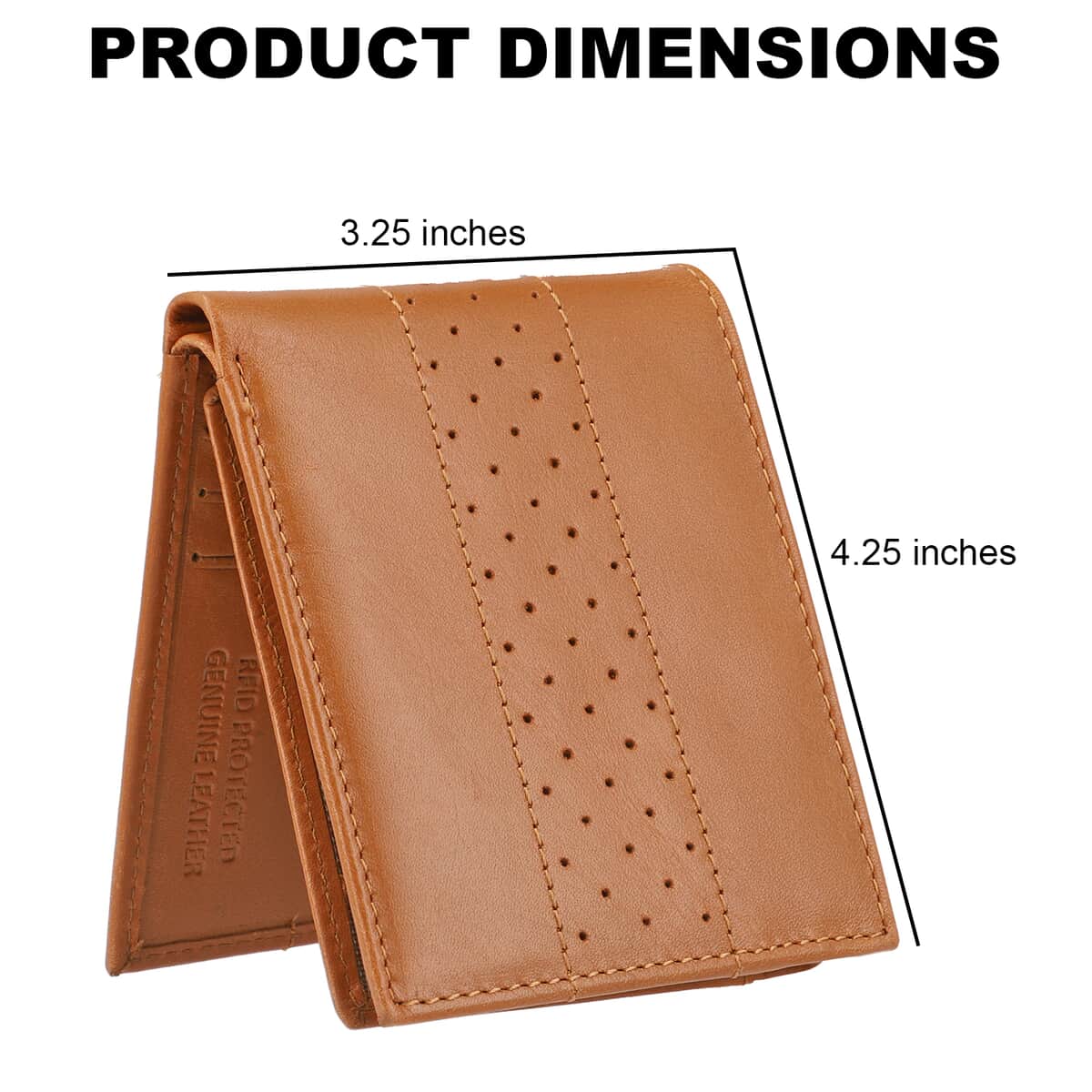 Union Code Tan Genuine Leather Bi Fold Men's RFID Wallet image number 3