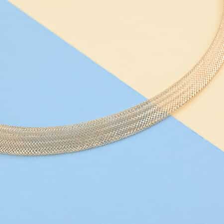 Round Mesh Necklace with Magnetic Clasp Rhodium | Gold / 19 Inches