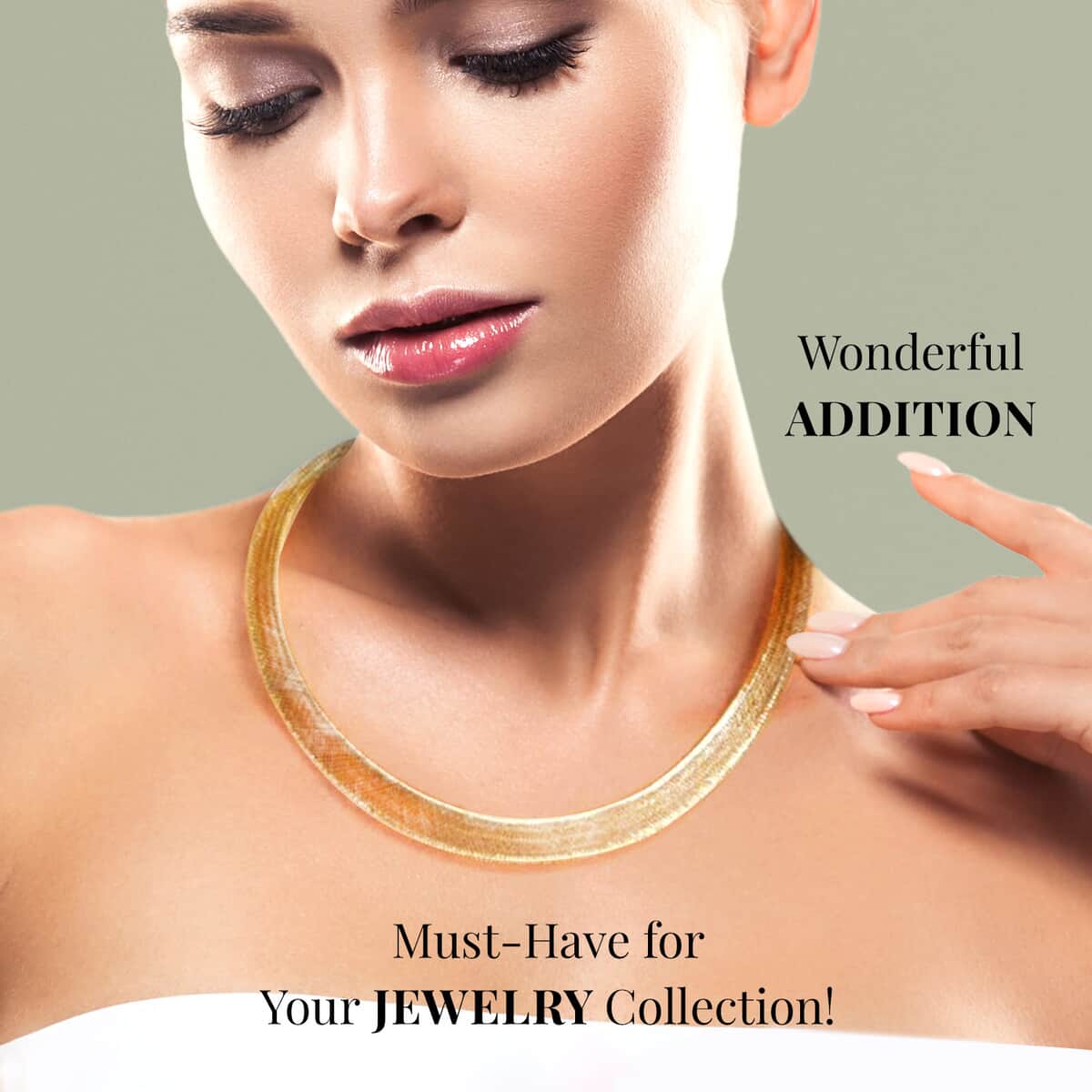 Italian Mesh Necklace 10K Yellow Gold, Gold Necklace, Jewelry Gifts For Her (18-20 Inches) image number 2