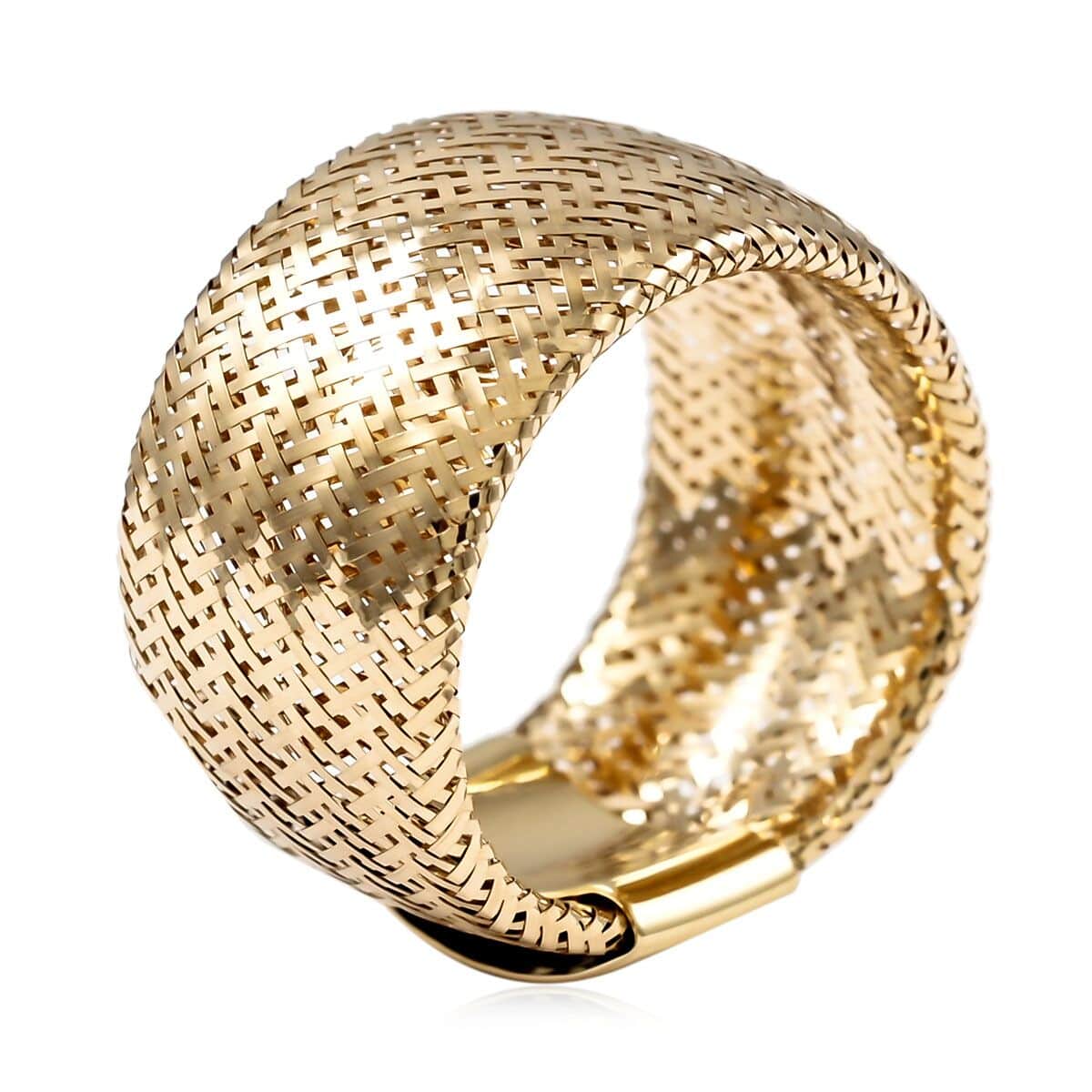 DOORBUSTER Maestro Gold Collection Italian 10K Yellow Gold Stretch Mesh Ring (Medium) image number 3