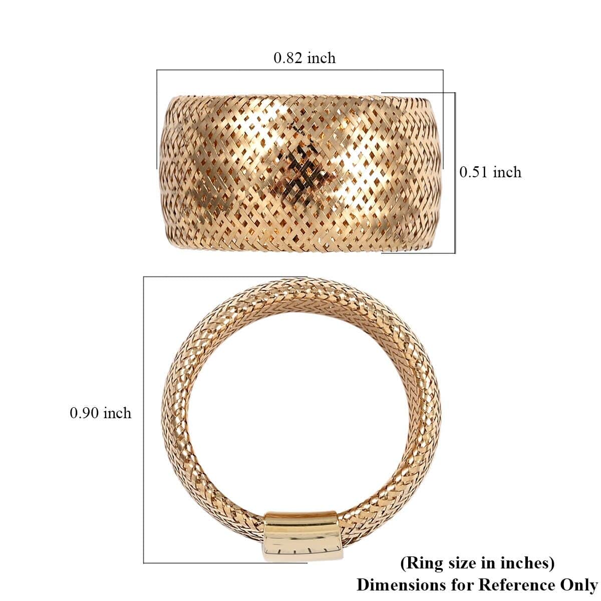 DOORBUSTER Maestro Gold Collection Italian 10K Yellow Gold Stretch Mesh Ring (Medium) image number 4