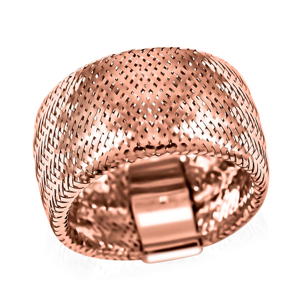 Maestro Gold Collection Italian 10K Rose Gold Stretch Mesh Ring (Medium) image number 0