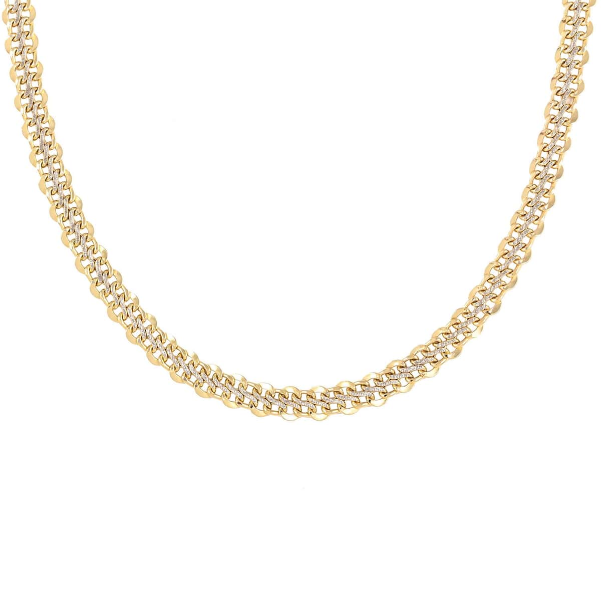 Maestro Gold Collection Italian 10K Yellow, White Gold 6.1mm Diamond-Cut Royal Infinity Necklace 18-20 Inches 9.10 Grams image number 0
