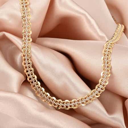 Maestro Gold Collection Italian 10K Yellow, White Gold 6.1mm Diamond-Cut Royal Infinity Necklace 18-20 Inches 9.10 Grams image number 1