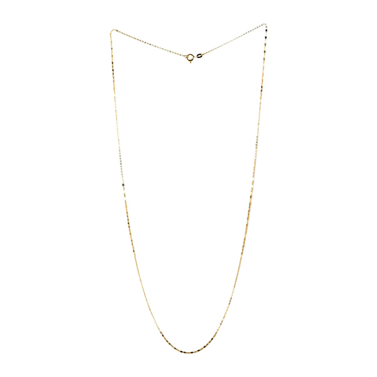 Maestro Gold Collection Italian 10K Yellow Gold 1.5mm Long Length Mirror Links Pendant Chain 24 Inches image number 2