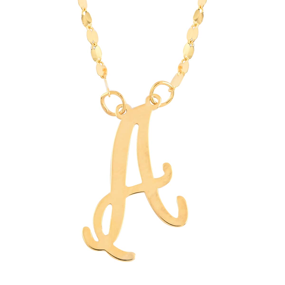 Maestro Gold Collection Italian 10K Yellow Gold 1.2 mm Initial A Necklace 18 Inches 1.0 Grams image number 0