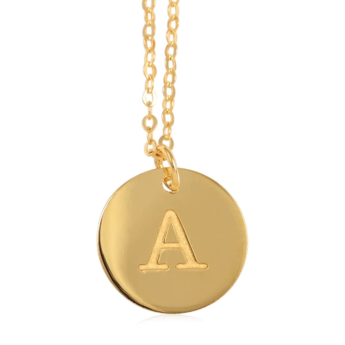 Maestro Gold Collection Italian 10K Yellow Gold 1mm Initial A Necklace 18 Inches image number 0