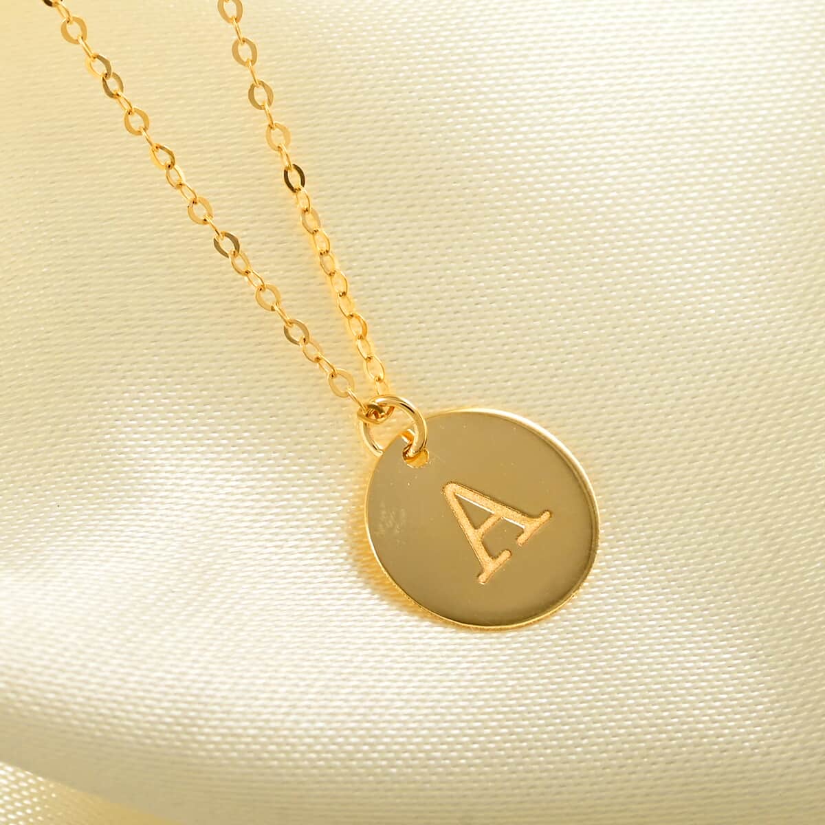 Maestro Gold Collection Italian 10K Yellow Gold 1mm Initial A Necklace 18 Inches image number 1