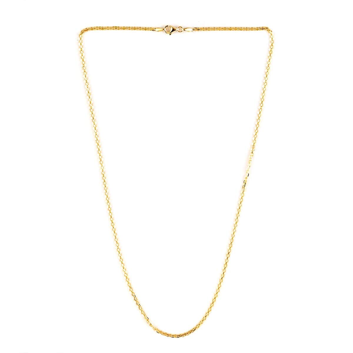 Maestro Gold Collection Italian 10K Yellow Gold 1.8mm Diamond-Cut Bismark Necklace 18 Inches 2.90 Grams image number 3