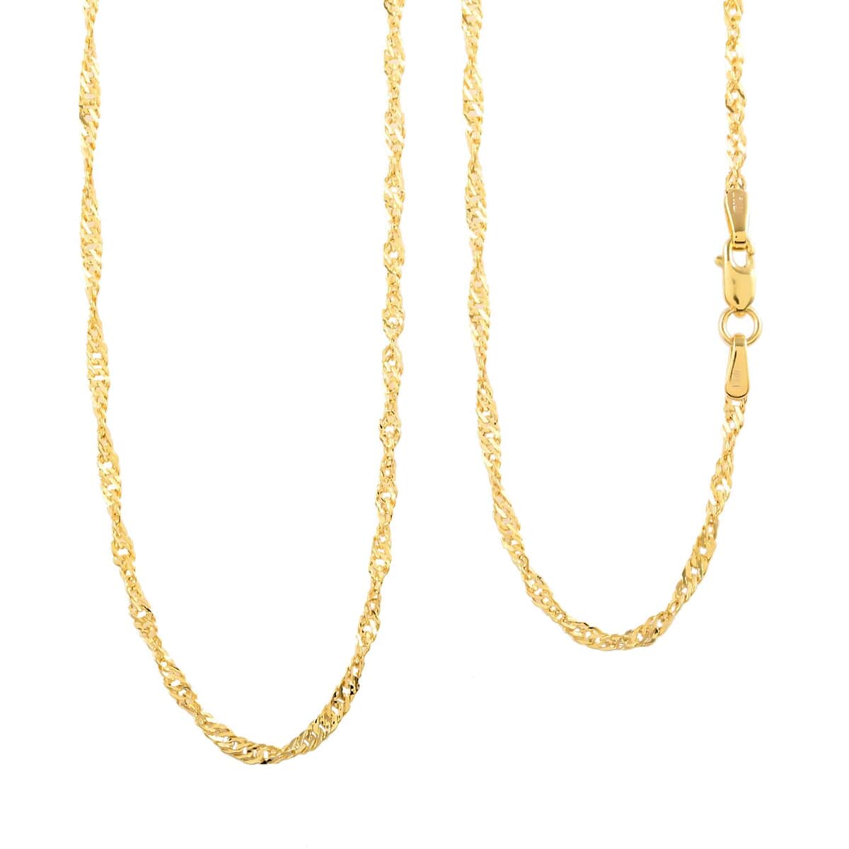 Maestro Gold Collection Italian 10K Yellow Gold 1.4mm Singapore Necklace 20 Inches image number 0