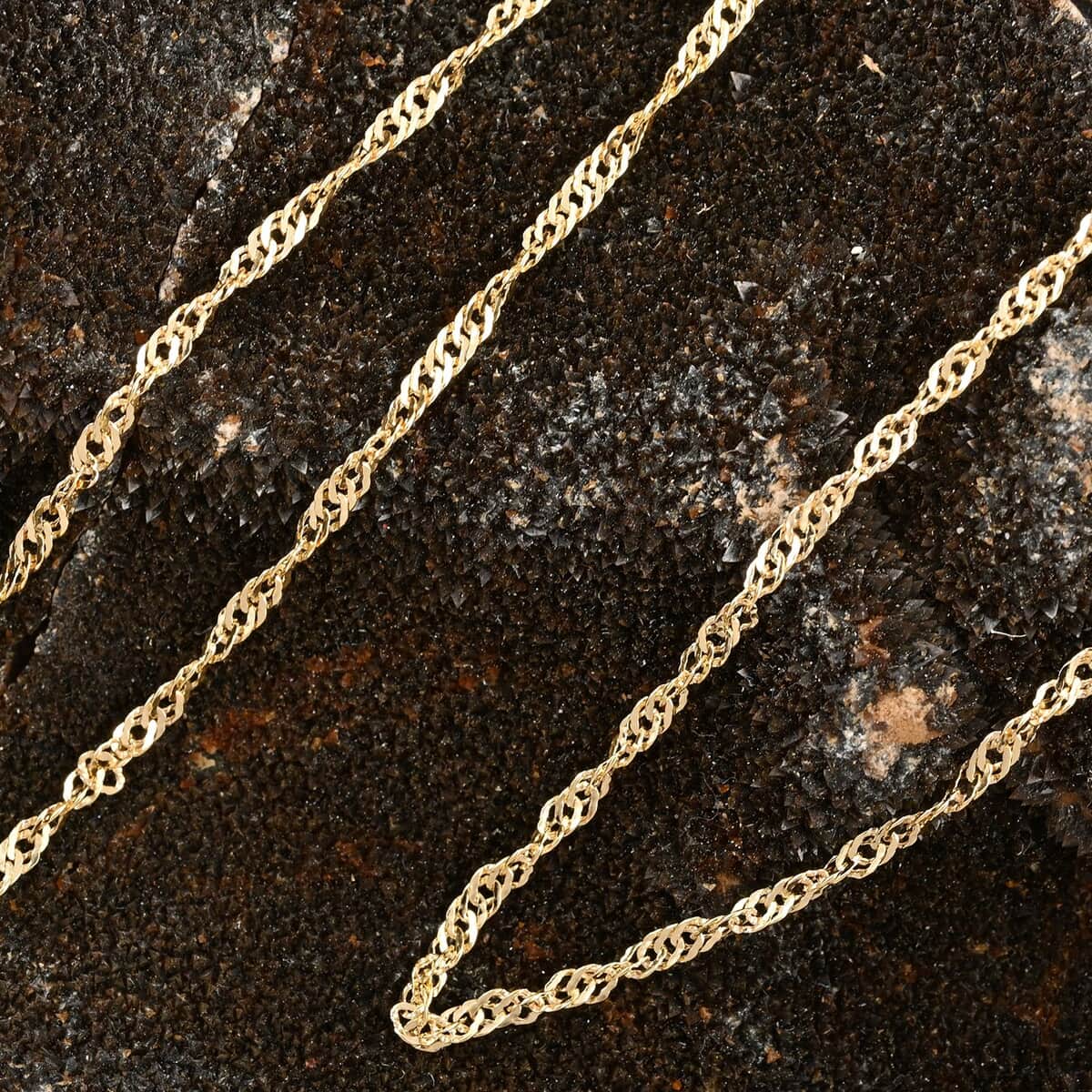 Maestro Gold Collection Italian 10K Yellow Gold 1.4mm Singapore Necklace 20 Inches image number 1