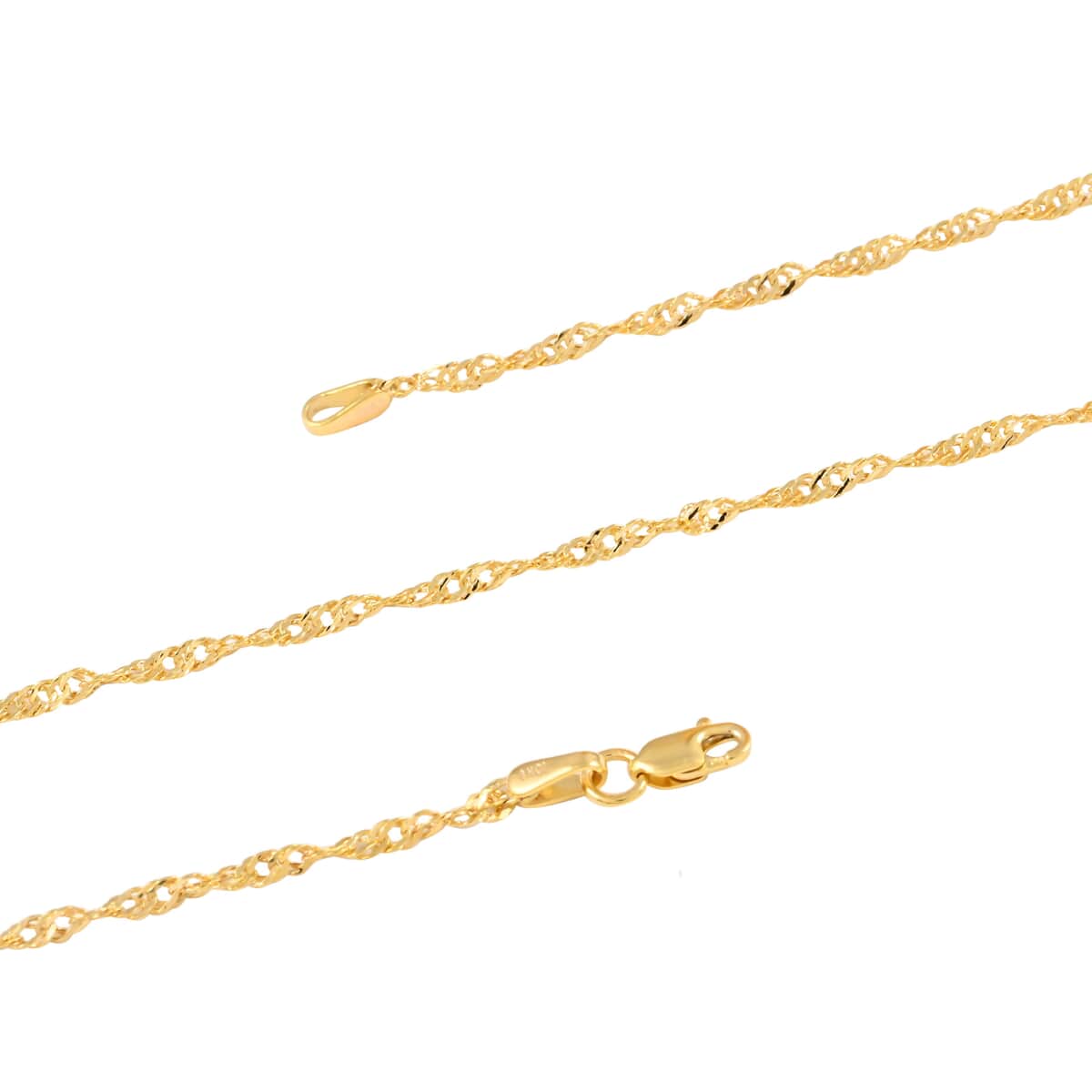 Maestro Gold Collection Italian 10K Yellow Gold 1.4mm Singapore Necklace 20 Inches image number 2