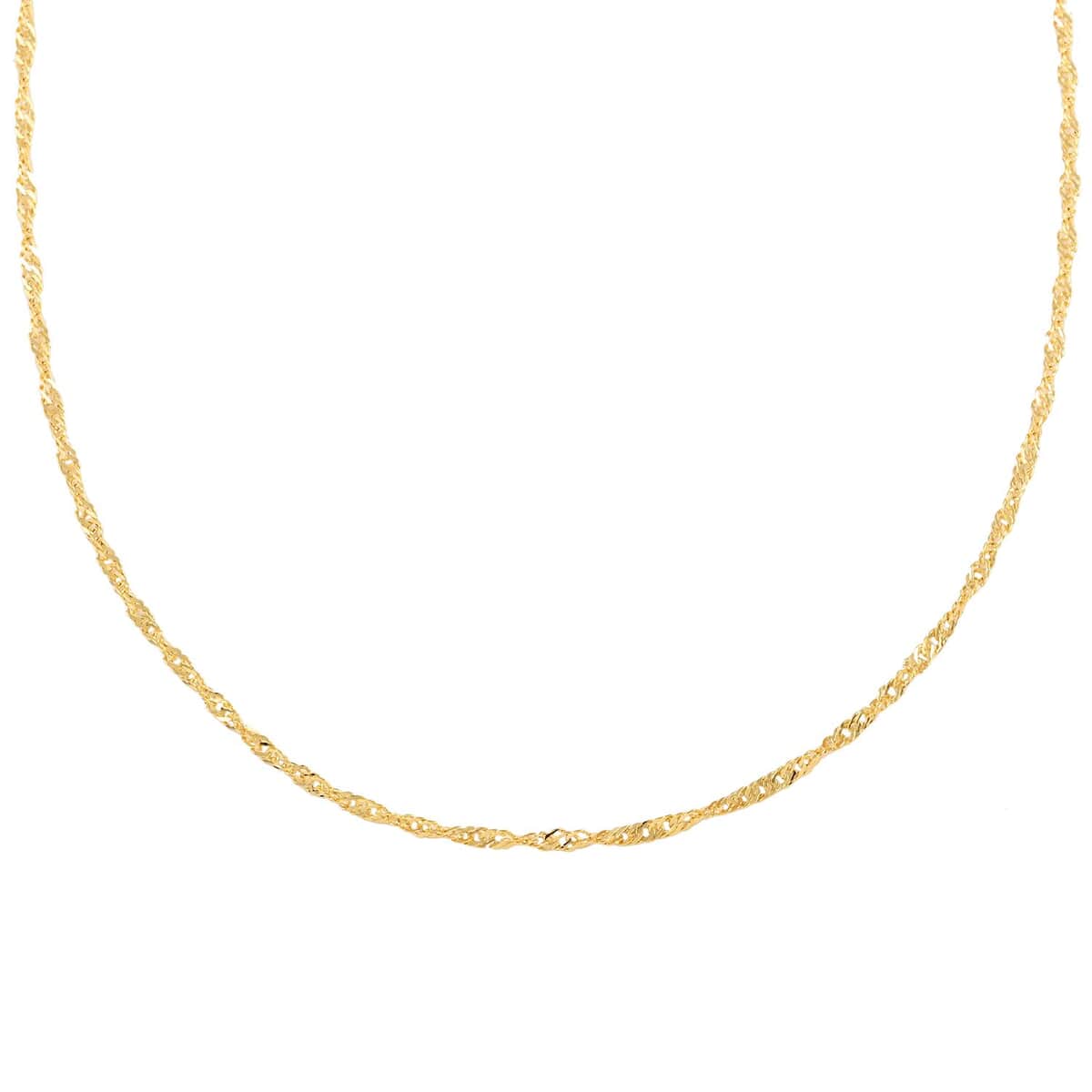 Maestro Gold Collection Italian 10K Yellow Gold 1.4mm Singapore Necklace 20 Inches image number 3