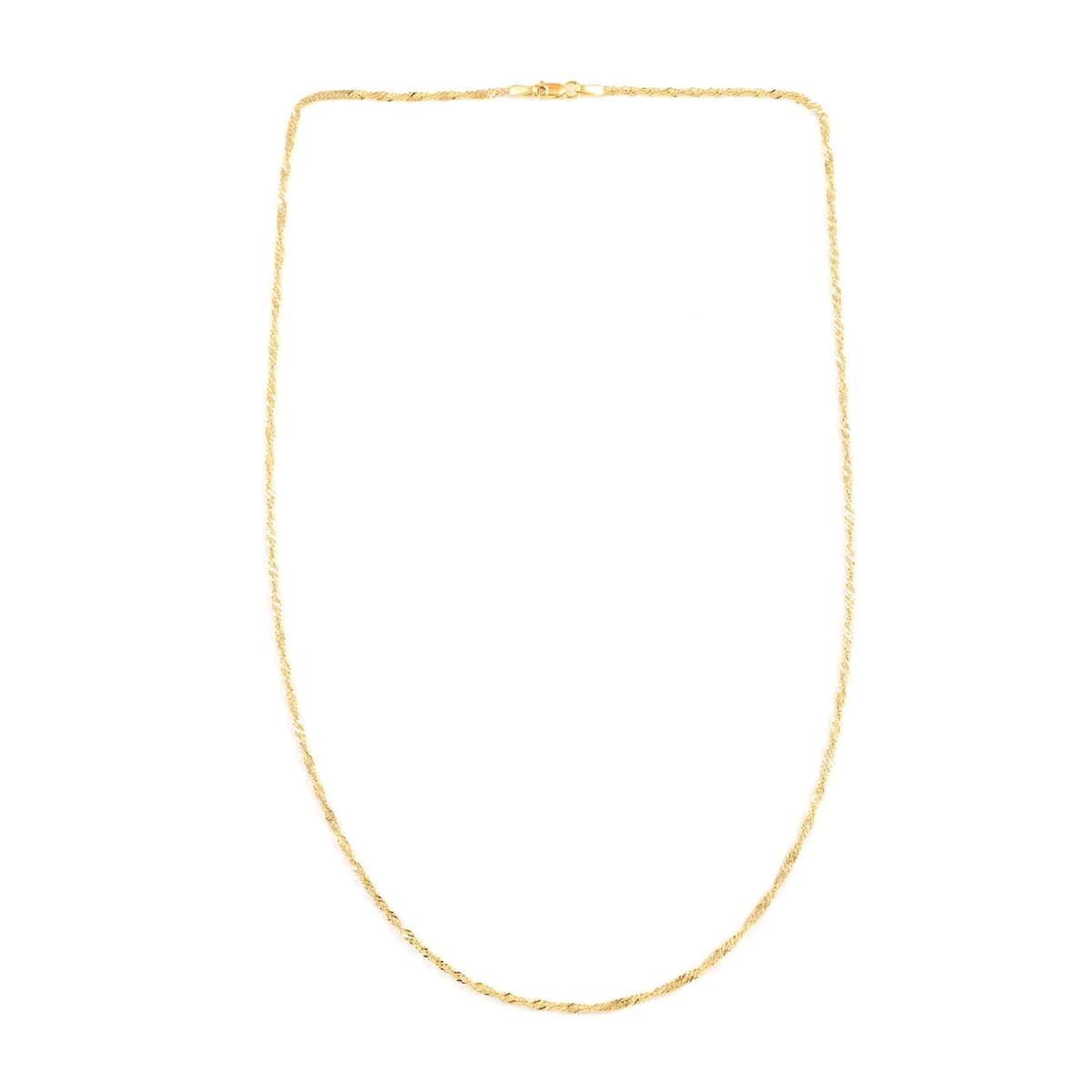 Maestro Gold Collection Italian 10K Yellow Gold 1.4mm Singapore Necklace 20 Inches image number 5