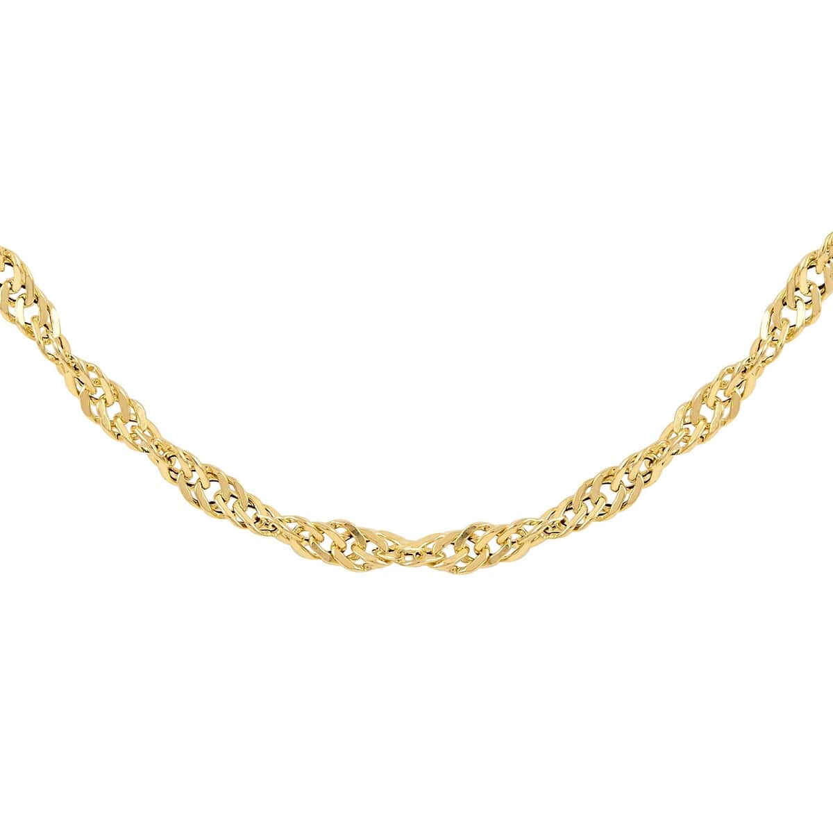 Italian Designer Singapore Necklace 14K Yellow Gold, Gold Chain, Chain Necklace (18 Inches) image number 0