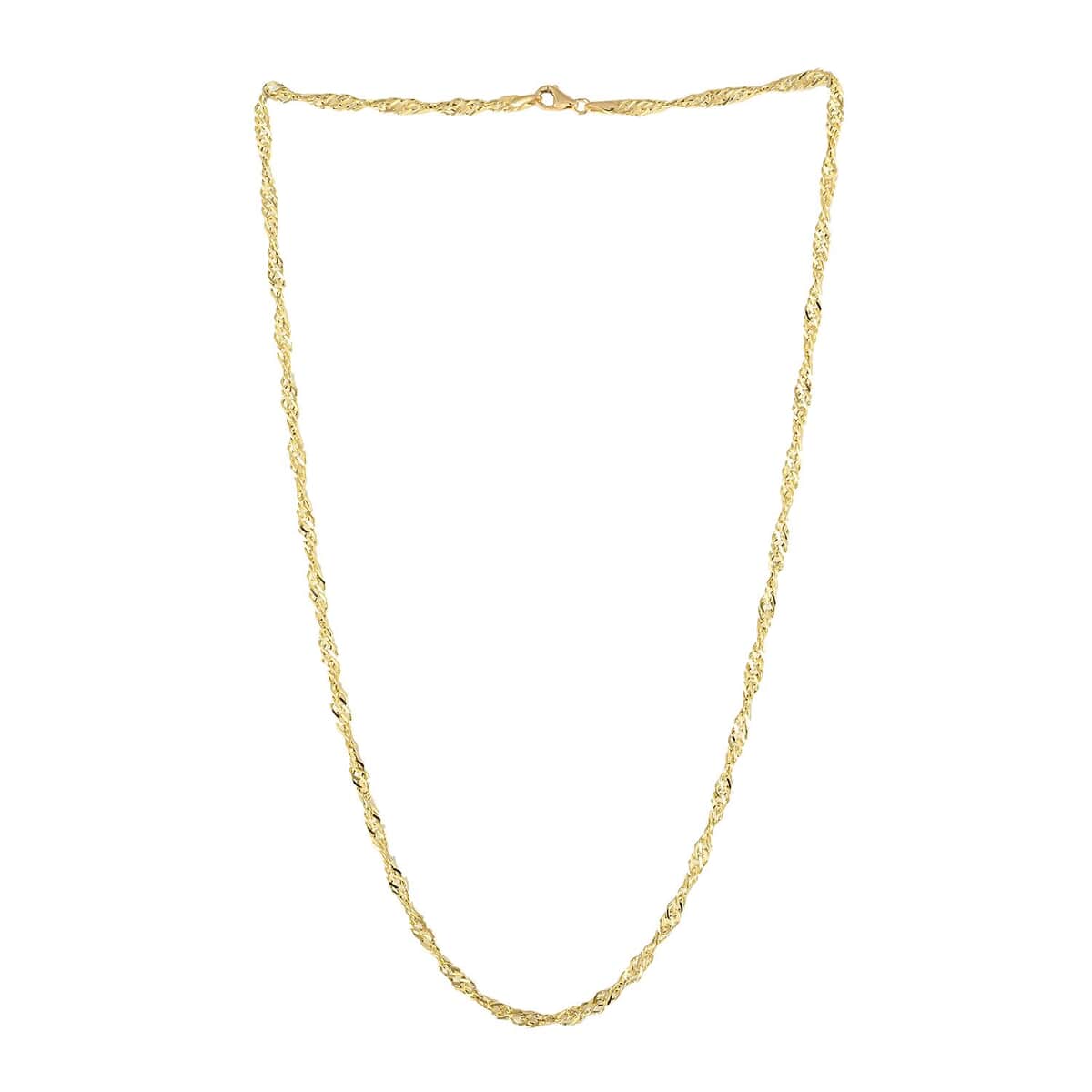 Italian Designer Singapore Necklace 14K Yellow Gold, Gold Chain, Chain Necklace (18 Inches) image number 1
