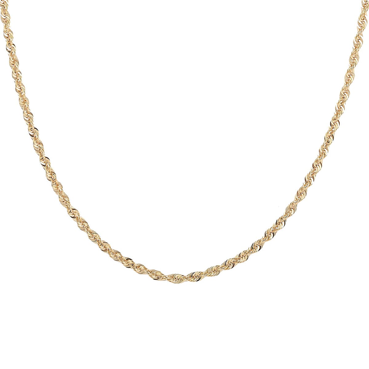 Maestro Gold Collection Italian 10K Yellow Gold 2.8mm Mirror Rope Necklace 18 Inches 2.20 Grams image number 3