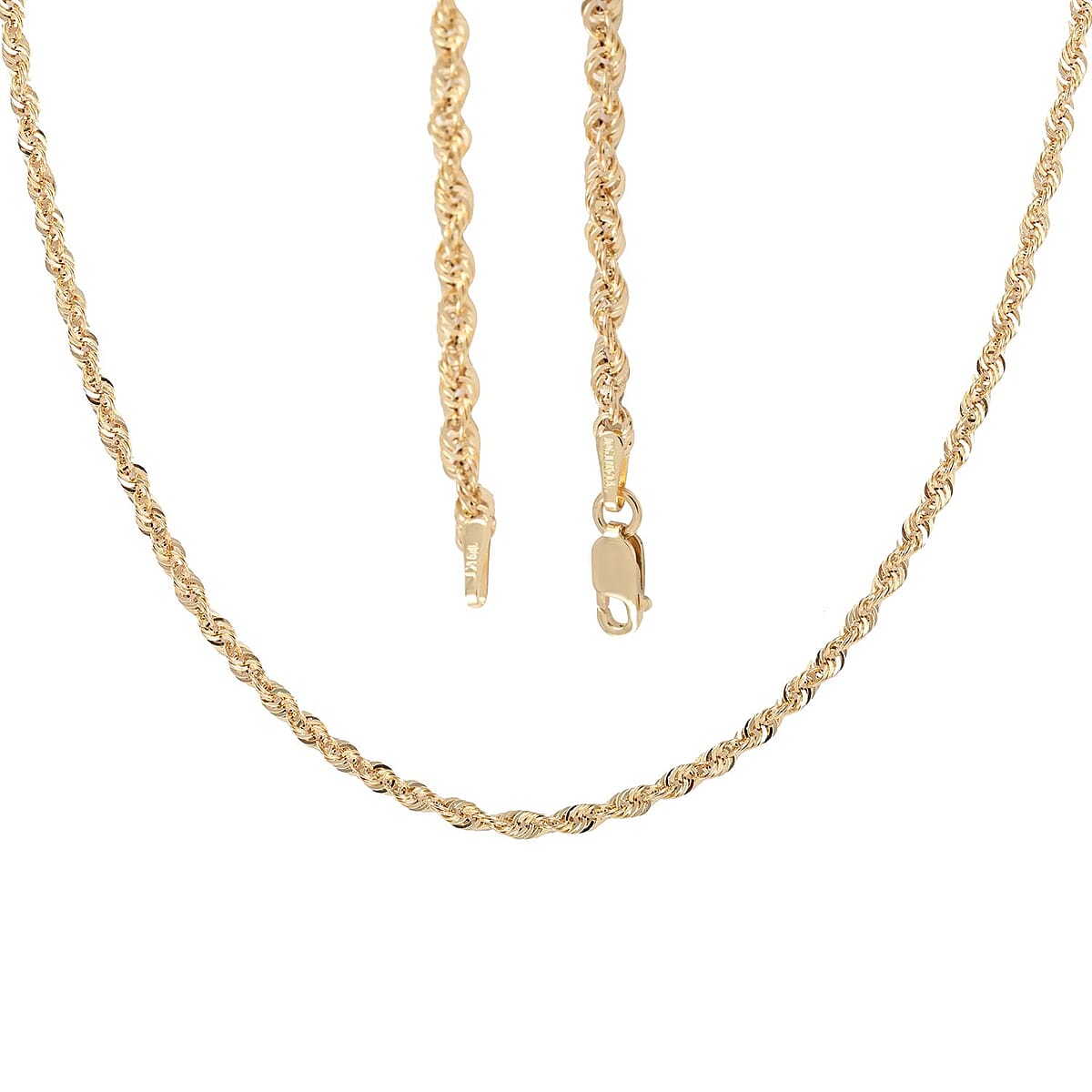 Maestro Gold Collection Italian 10K Yellow Gold 2.8mm Mirror Rope Necklace 18 Inches 2.20 Grams image number 4