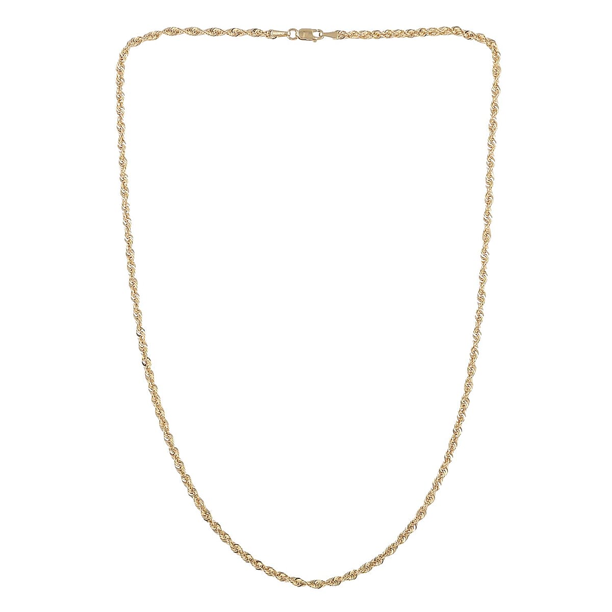 Maestro Gold Collection Italian 10K Yellow Gold 2.8mm Mirror Rope Necklace 18 Inches 2.20 Grams image number 5