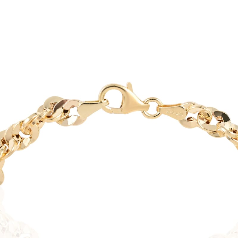 Maestro Gold Collection Splendente Italian 10K Yellow Gold 5.2 mm Grande Torchon Bracelet (7.50 In) 3.50 Grams