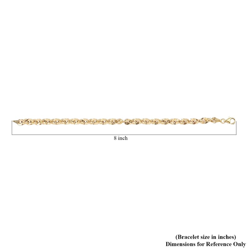 Maestro Gold Collection Splendente Italian 10K Yellow Gold 5.2 mm Grande Torchon Bracelet (7.50 In) 3.50 Grams