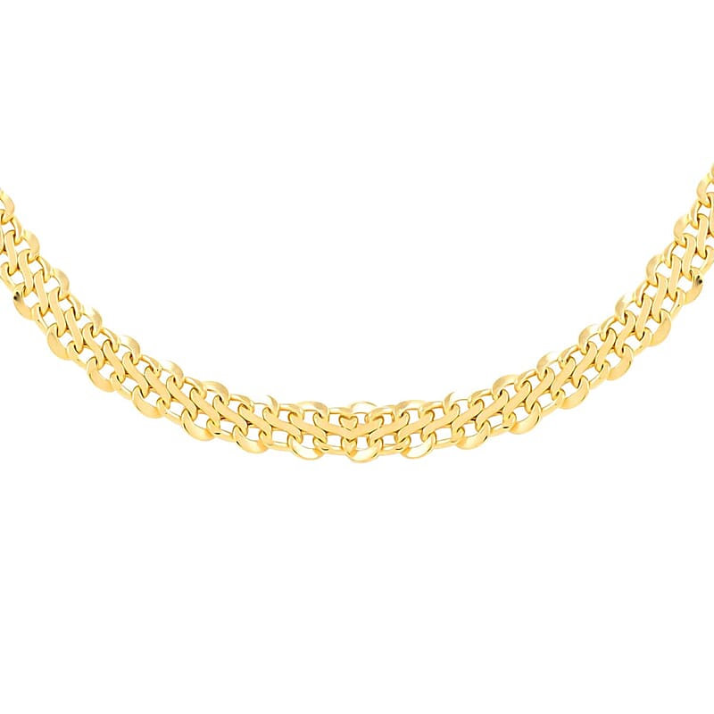 Maestro Gold Collection Italian 10K Yellow Gold 6.1mm Diamond-Cut Royal Infinity Necklace 18-20 Inches 8.0 Grams