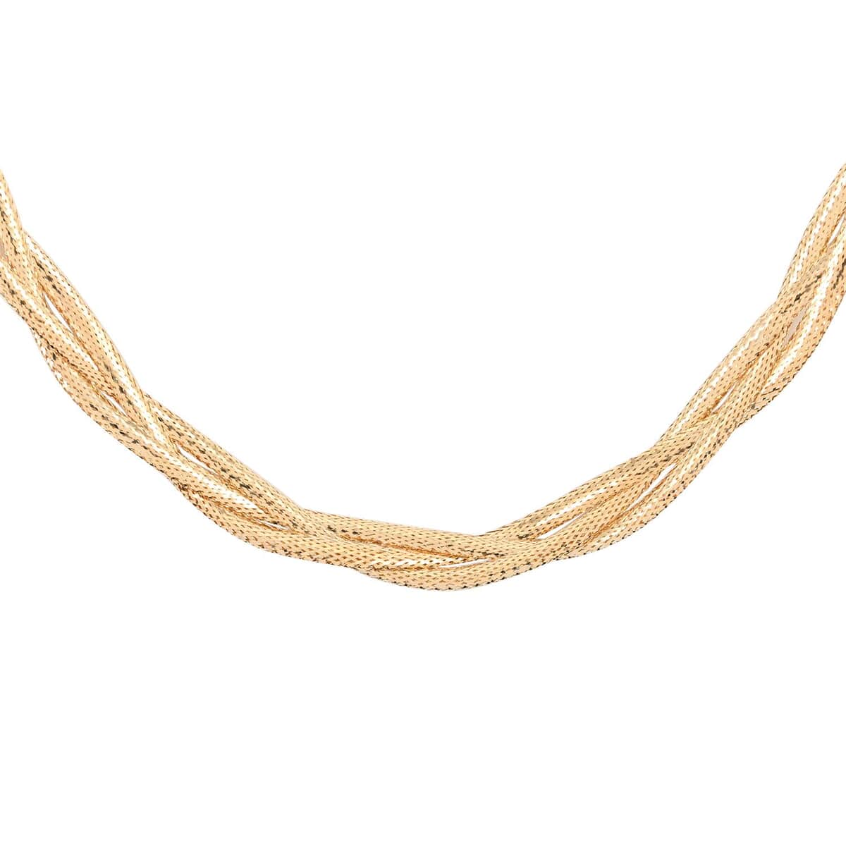 Maestro Gold Collection Italian 10K Yellow Gold 6mm Braided Mesh Necklace 18 Inches 2.75 Grams image number 0