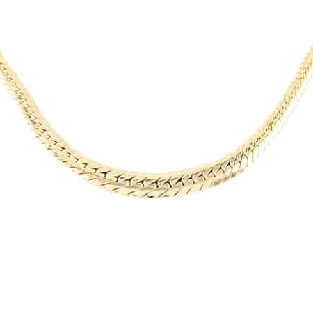 Italian 14K Yellow Gold 7.5mm Graduated Herringbone Necklace 18 Inches 6.0 Grams image number 0
