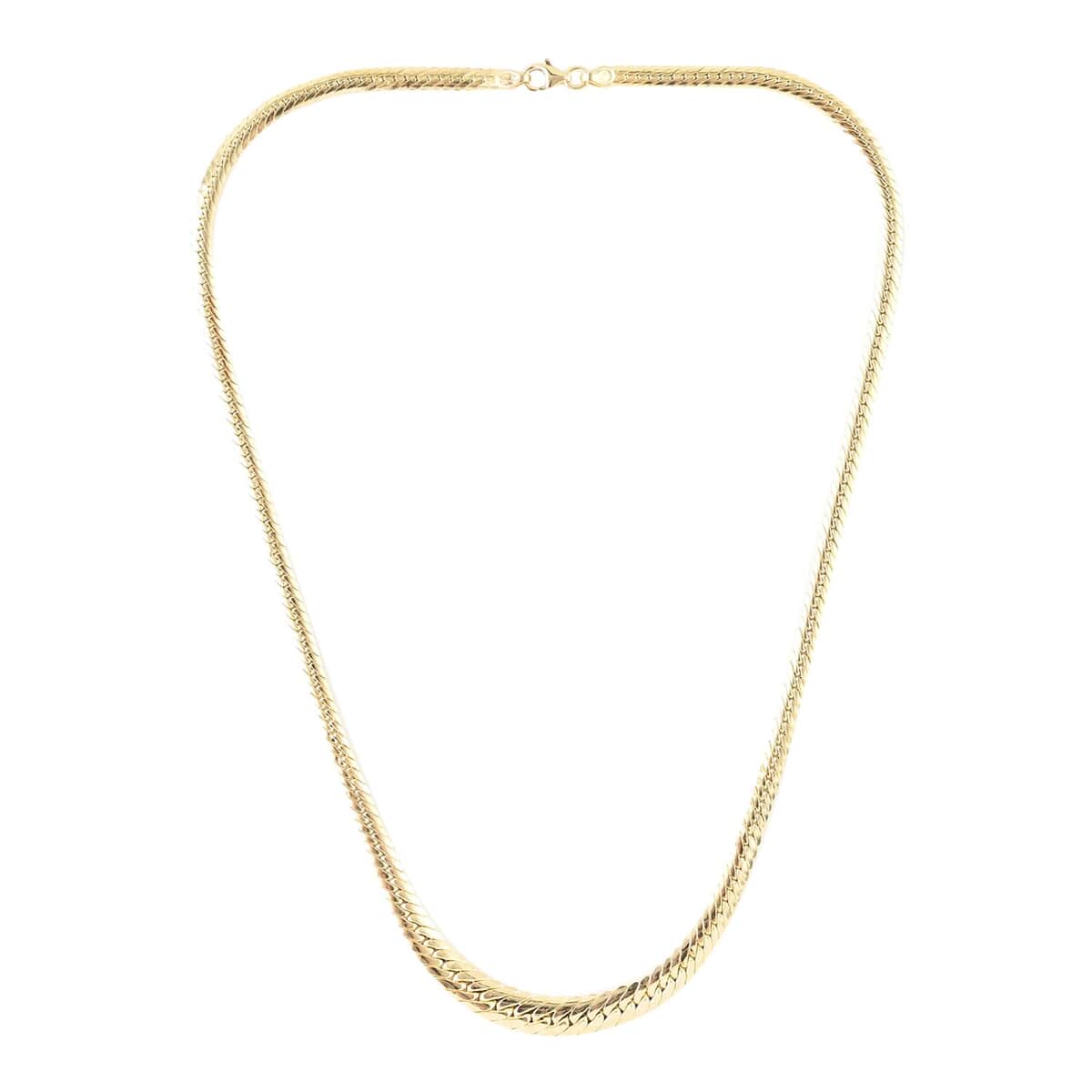 Italian 14K Yellow Gold 7.5mm Graduated Herringbone Necklace 18 Inches 6.0 Grams image number 2