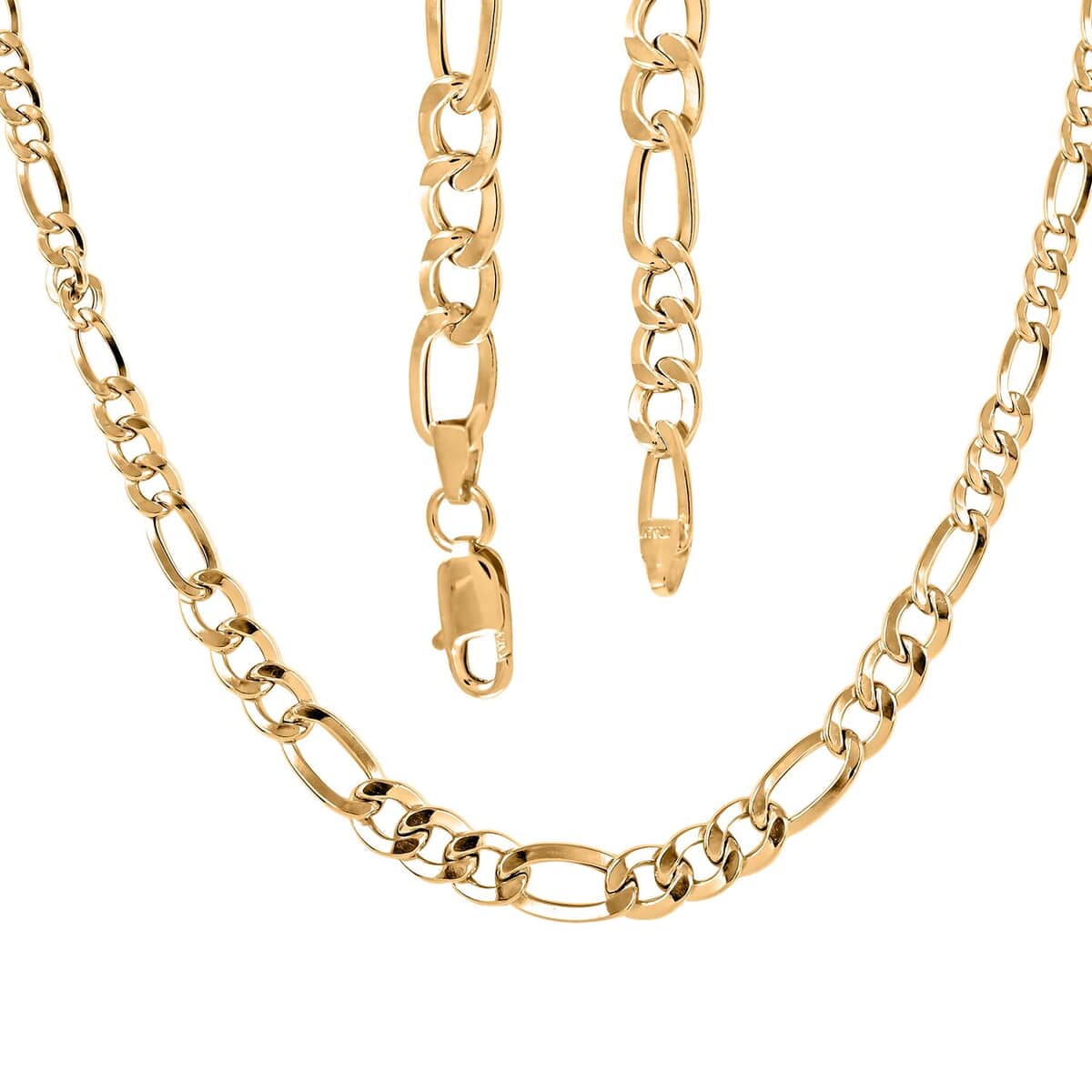Maestro Gold Collection Italian 10K Yellow Gold 8mm Graduated Figaro Necklace 18 Inches 5.20 Grams image number 4