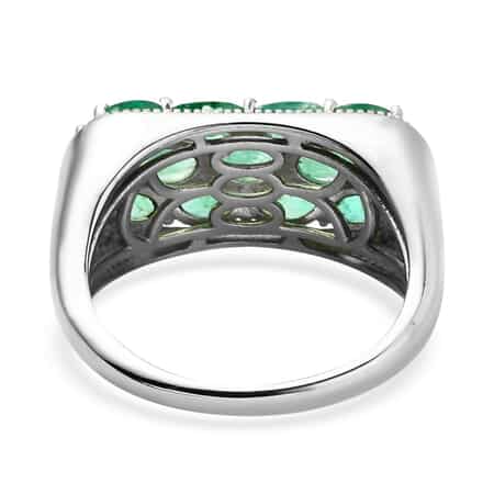 AAA Kagem Zambian Emerald Men's Ring in Platinum Over Sterling Silver (Size 11.0) 2.85 ctw image number 4