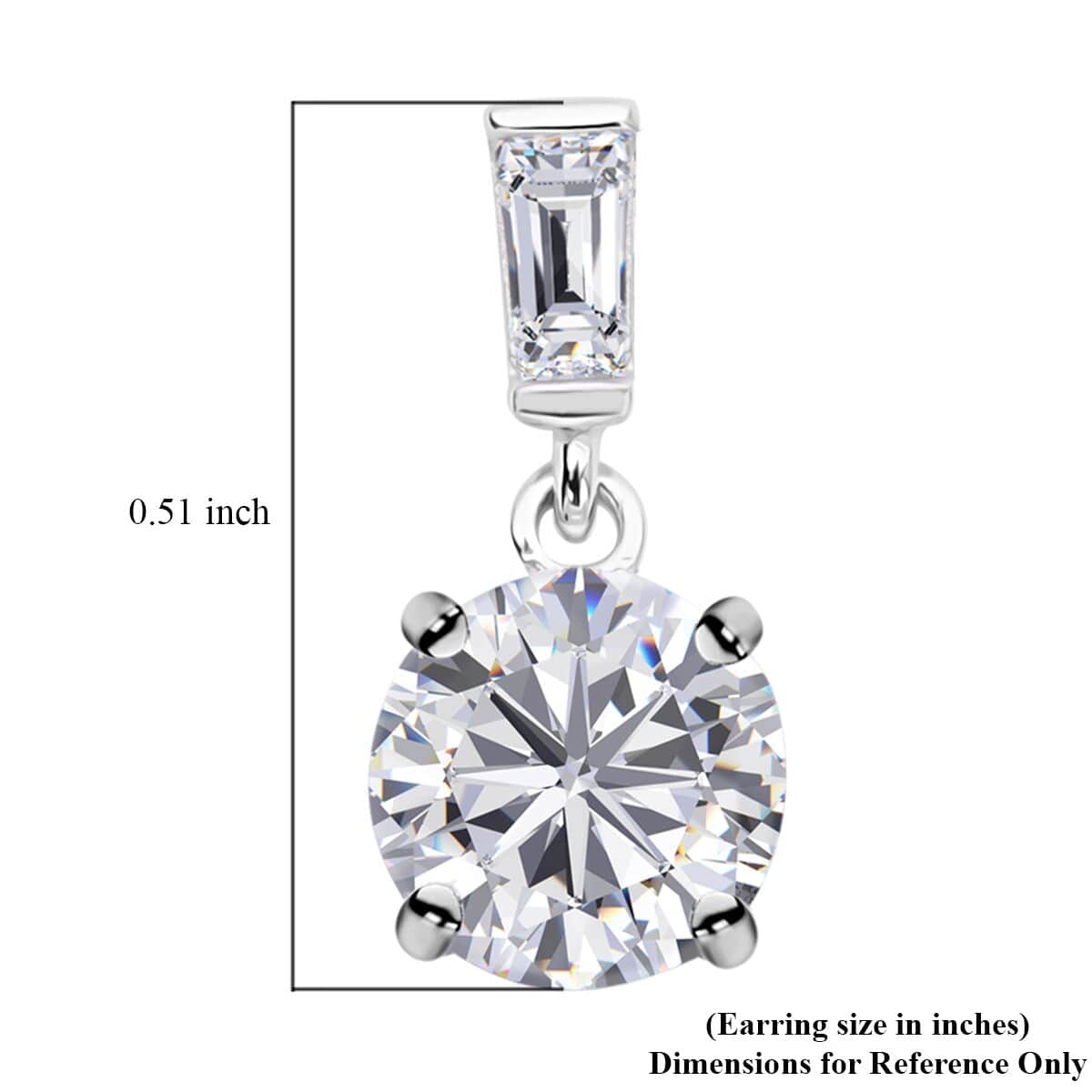 Lustro Stella 120 Facet Finest CZ Drop Earrings in Platinum Over Sterling Silver 2.50 ctw image number 4