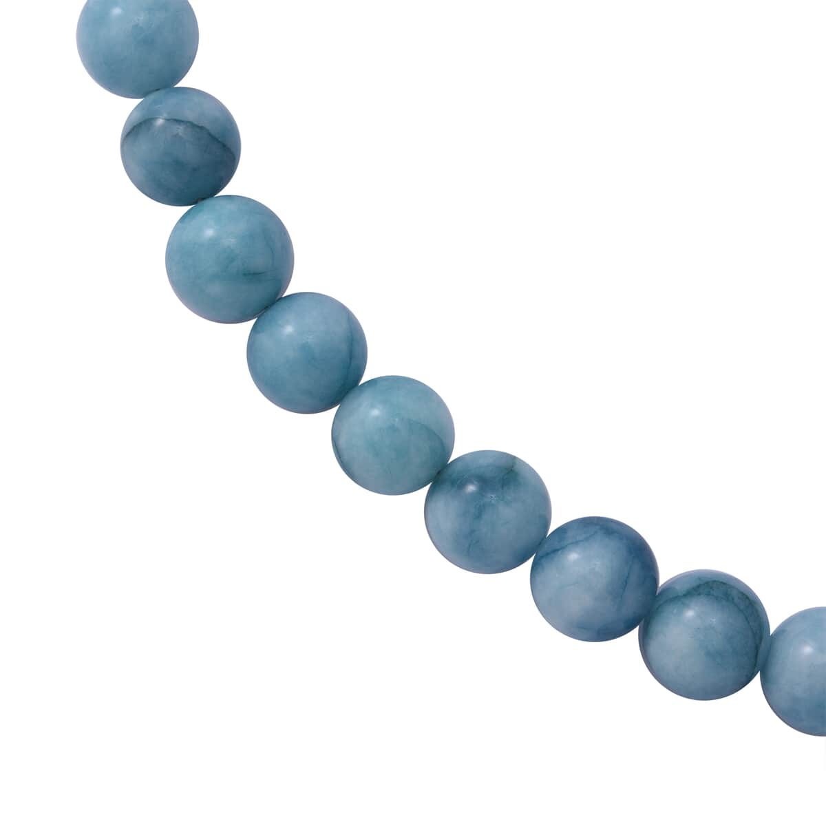 Blue Hemimorphite Beaded Necklace 18 Inches in Rhodium Over Sterling Silver 250.00 ctw image number 2