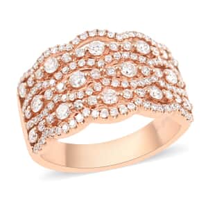 NY CLOSEOUT 10K Rose Gold G-H VS-SI Luxuriant Lab Grown Diamond Ring (Size 7.0) 5.85 Grams 1.10 ctw
