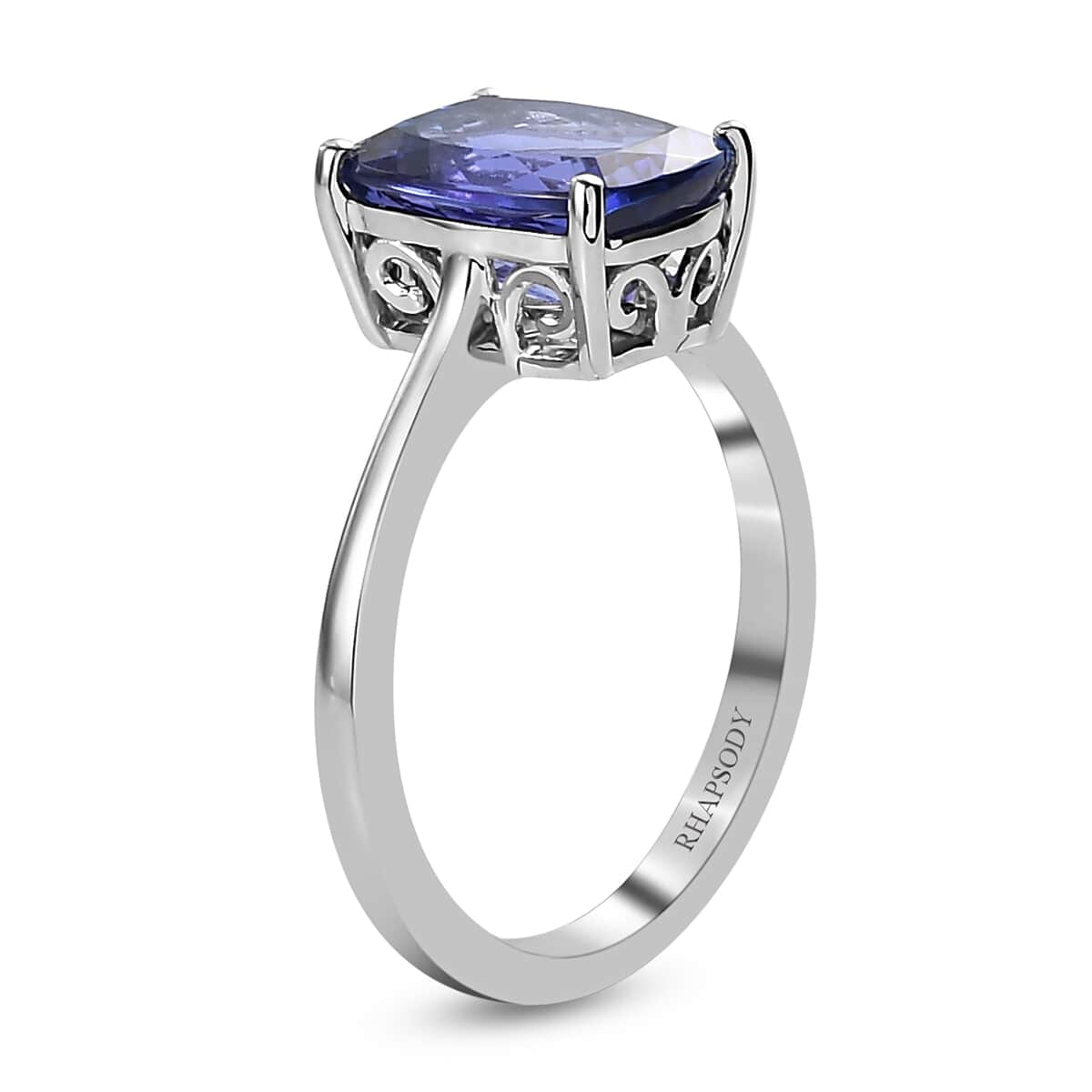 Rhapsody 950 Platinum AAAA Tanzanite Solitaire Ring (Size 5.5) 5.60 Grams 4.75 ctw image number 3