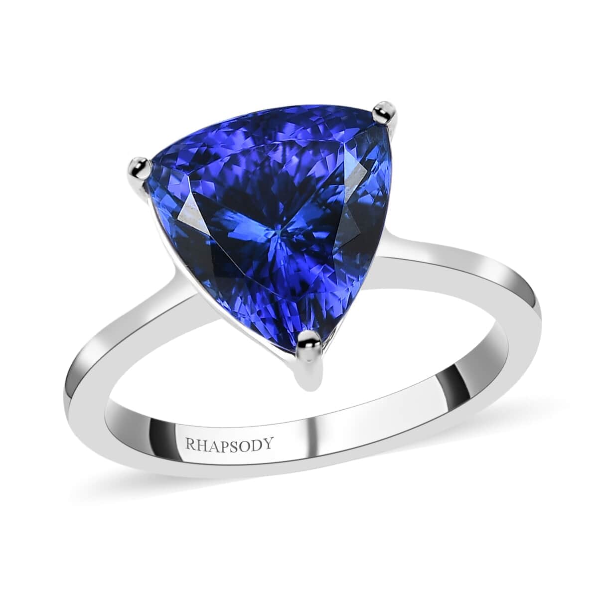 Rhapsody 950 Platinum AAAA Tanzanite Solitaire Ring (Size 6.0) 5.60 Grams 4.75 ctw image number 0