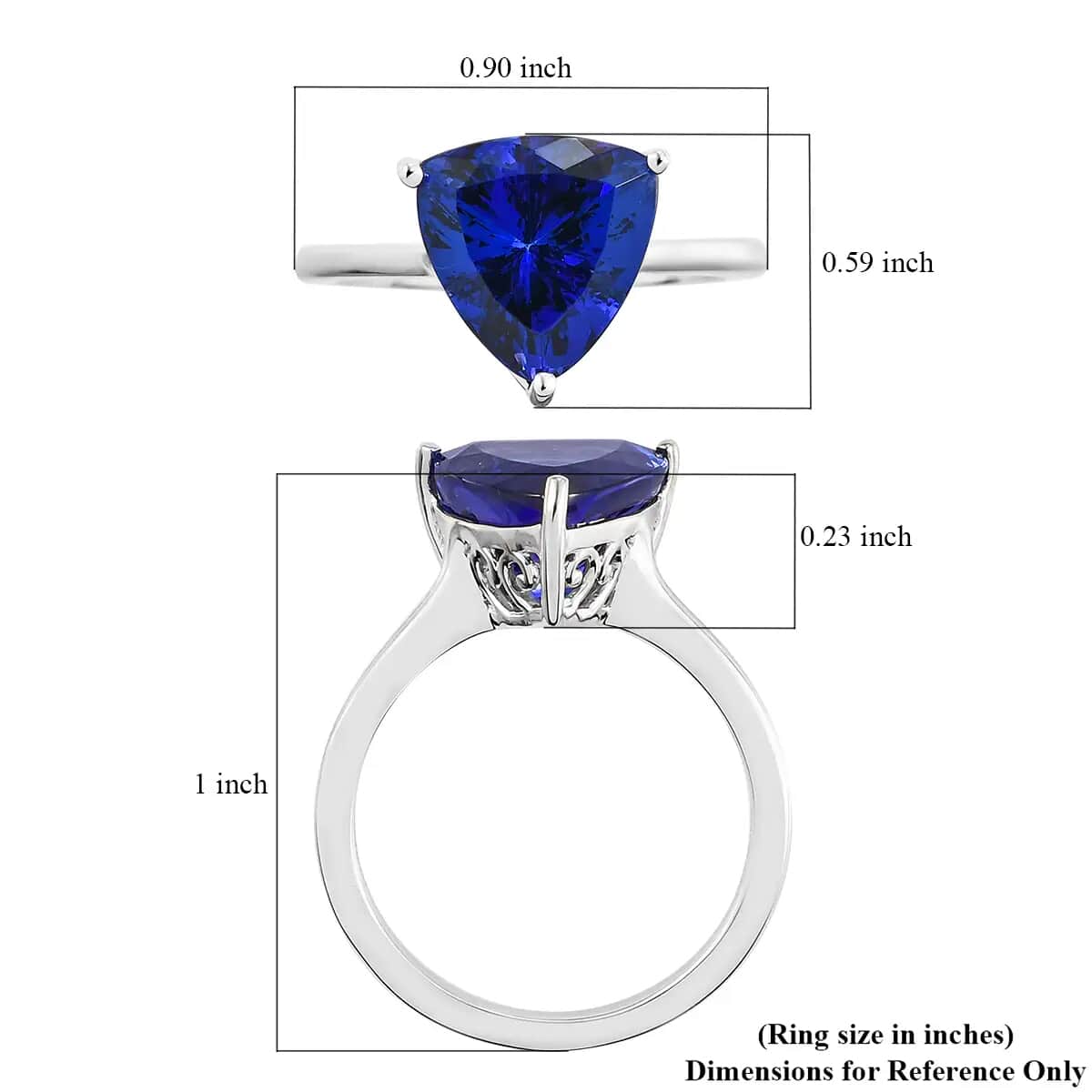 Rhapsody 950 Platinum AAAA Tanzanite Solitaire Ring (Size 6.0) 5.60 Grams 4.75 ctw image number 5